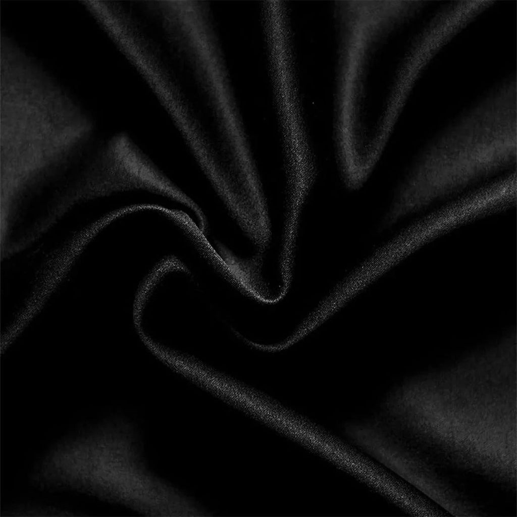 Midnight Black Flat Bedsheet Set