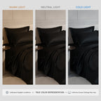 Midnight Black Flat Bedsheet Set