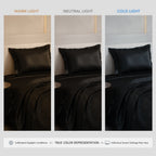 Midnight Black Flat Bedsheet Set