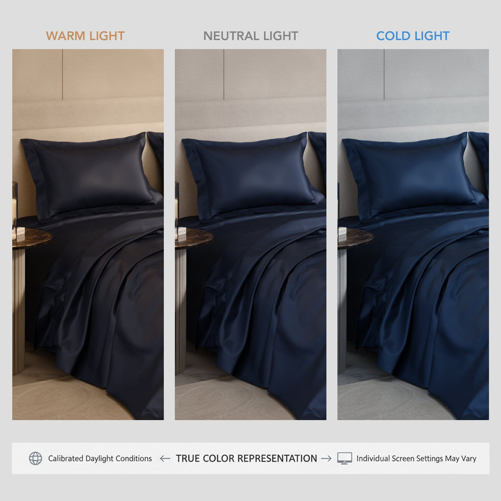 Mystique Blue Flat Bedsheet Set