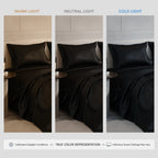 Midnight Black Flat Bedsheet Set