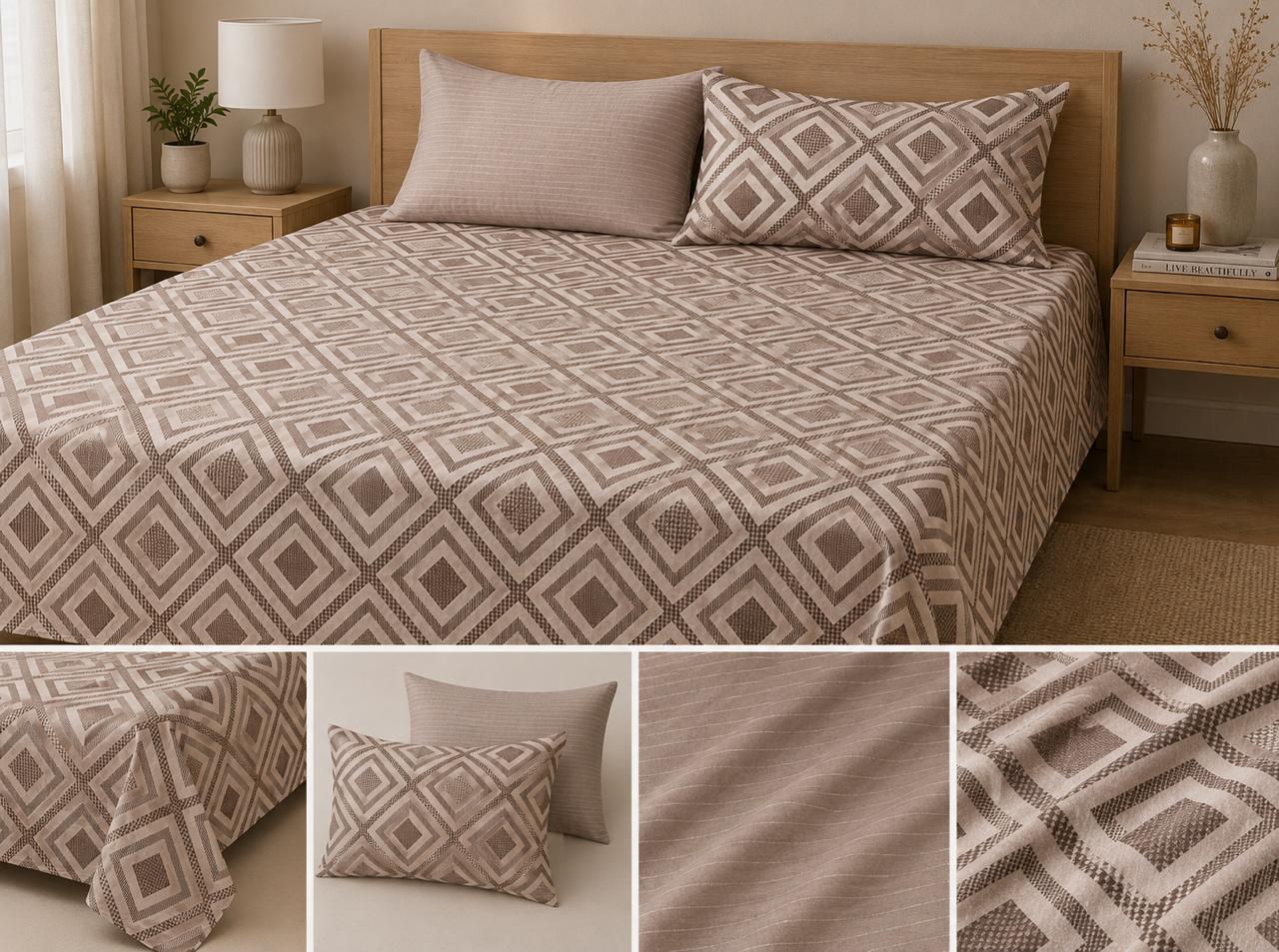 Checked Plaid Sage Green Bedspread Set