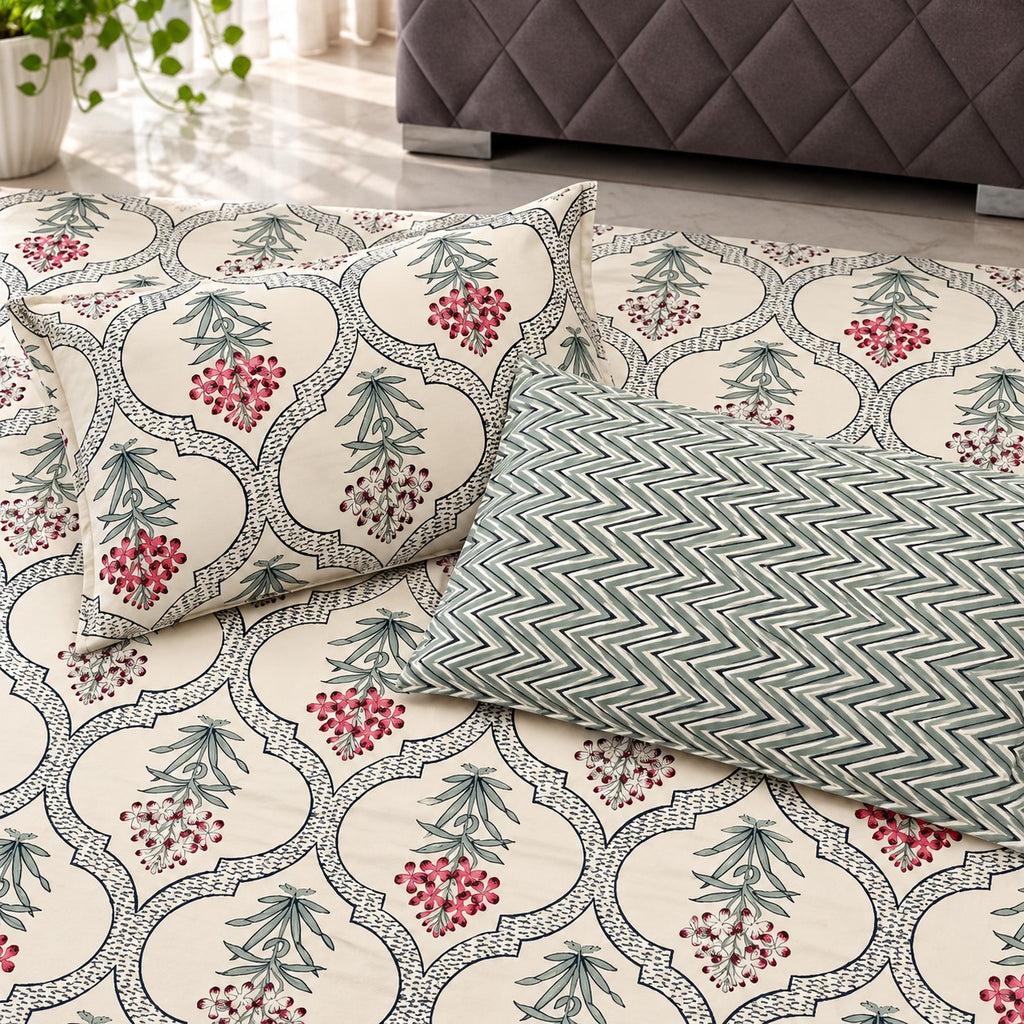 Jaipuri Hand Block Print Pure Cotton Bedsheet Set